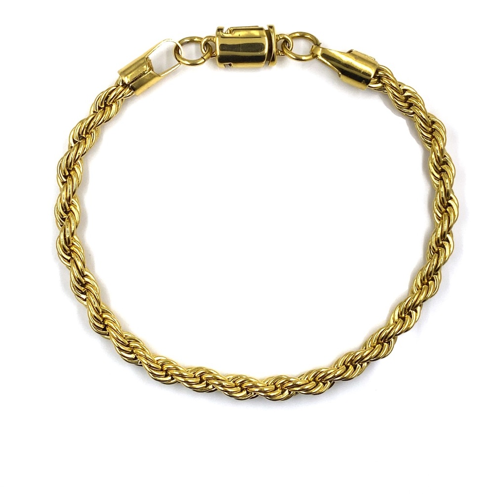 18k Gold Plated Rope Bracelet featuring Freedom Clasp™️
